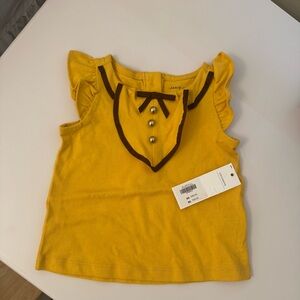Janie and Jack girls 6-12 Months Yellow Ruffled Top